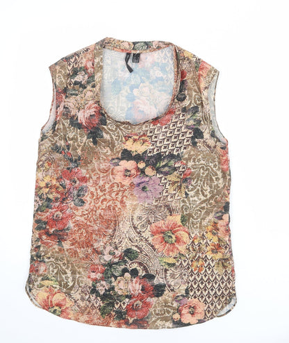 Womens UK Size M Mango Multicoloured Basic Tank