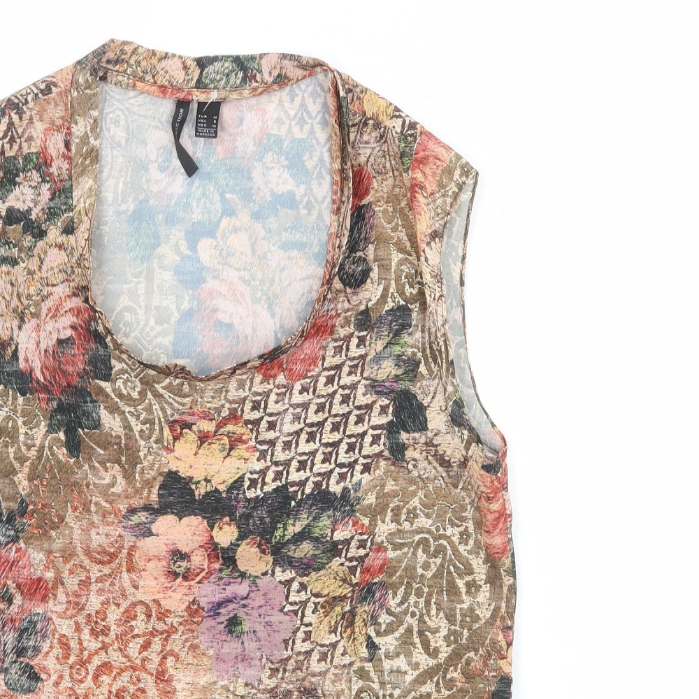Womens UK Size M Mango Multicoloured Basic Tank