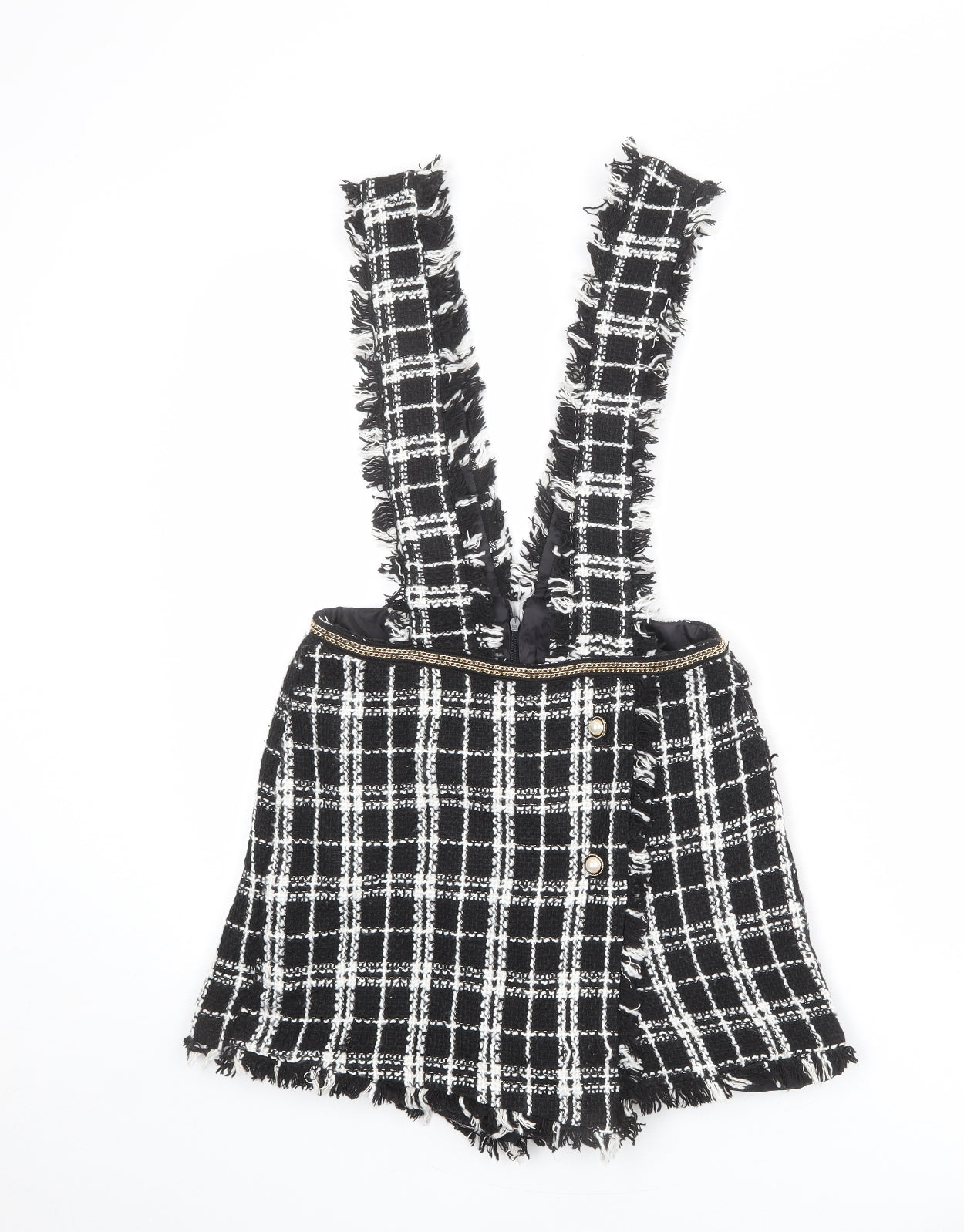 Rebellious Womens Black Plaid Polyester Playsuit One-Piece Size 10 L3 in Zip