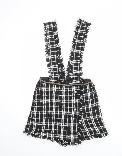 Rebellious Womens Black Plaid Polyester Playsuit One-Piece Size 10 L3 in Zip