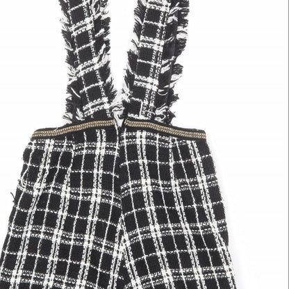 Rebellious Womens Black Plaid Polyester Playsuit One-Piece Size 10 L3 in Zip