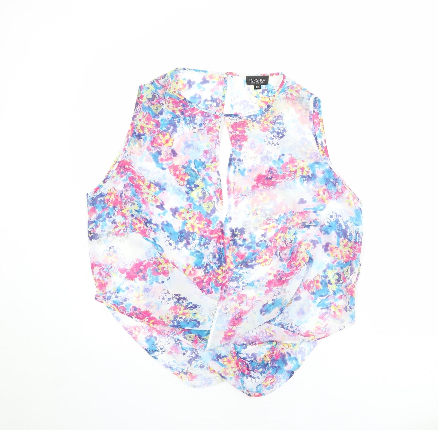 Womens UK Size 10 Topshop Multicoloured Basic Tank