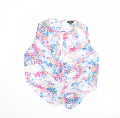 Womens UK Size 10 Topshop Multicoloured Basic Tank