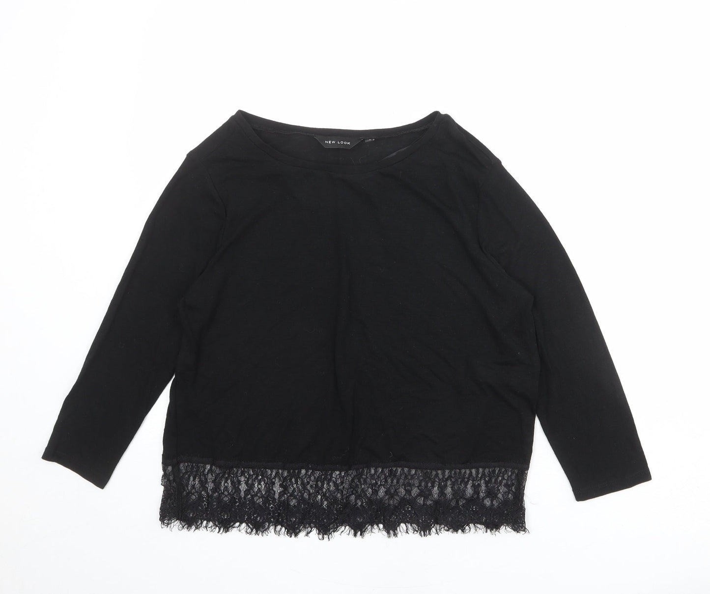 Womens UK Size 10 New Look Black Basic T-Shirt