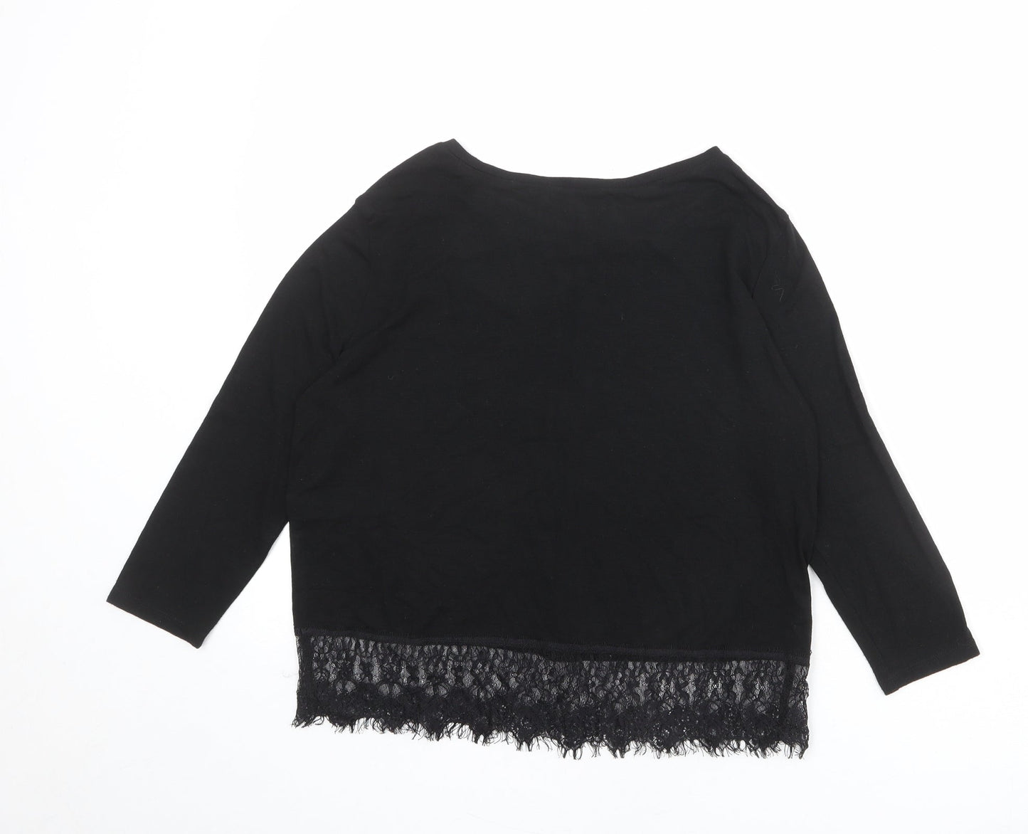 Womens UK Size 10 New Look Black Basic T-Shirt