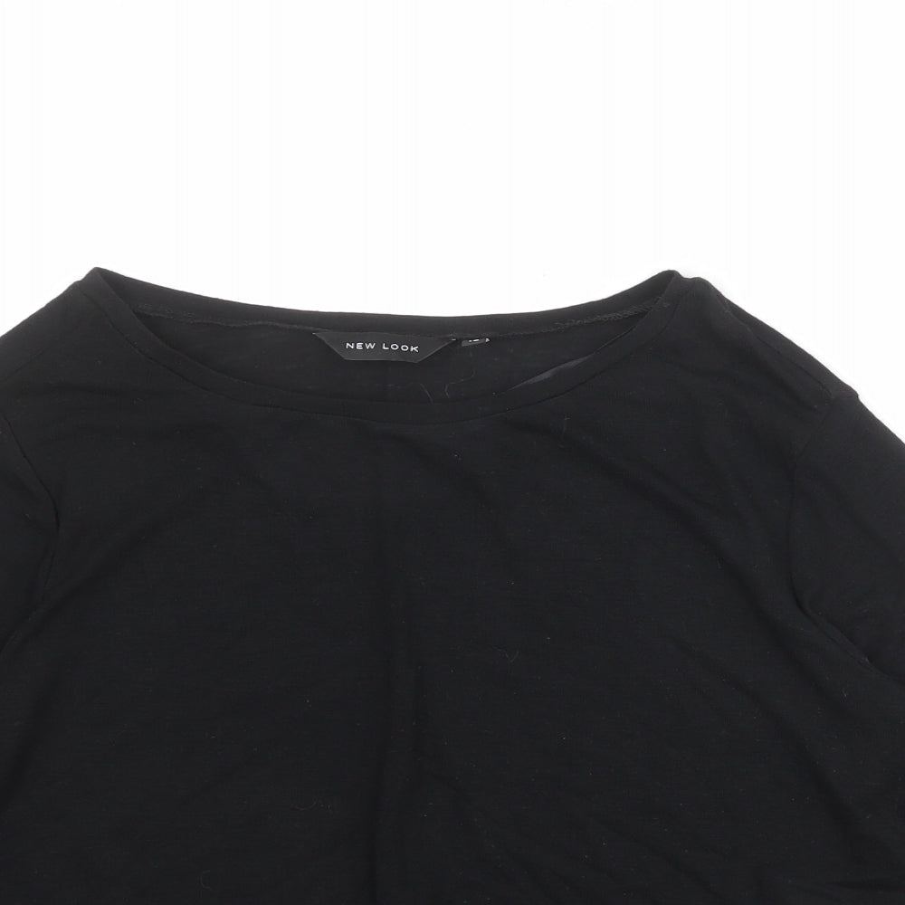 Womens UK Size 10 New Look Black Basic T-Shirt