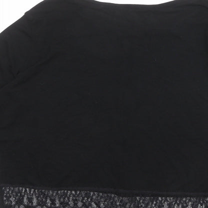 Womens UK Size 10 New Look Black Basic T-Shirt