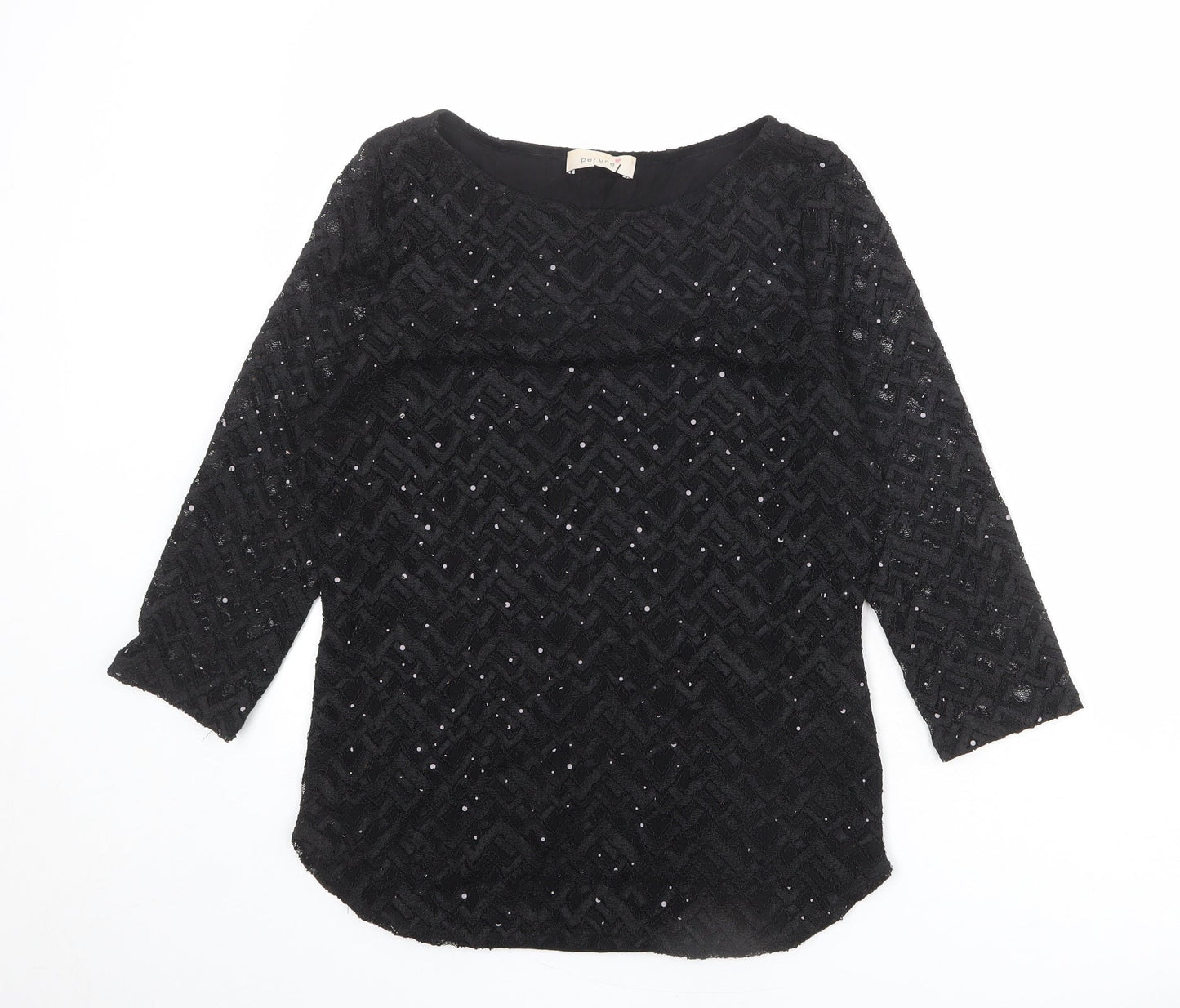 Womens UK Size 12 Per Una Black Basic Blouse