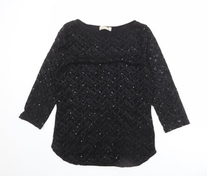 Womens UK Size 12 Per Una Black Basic Blouse