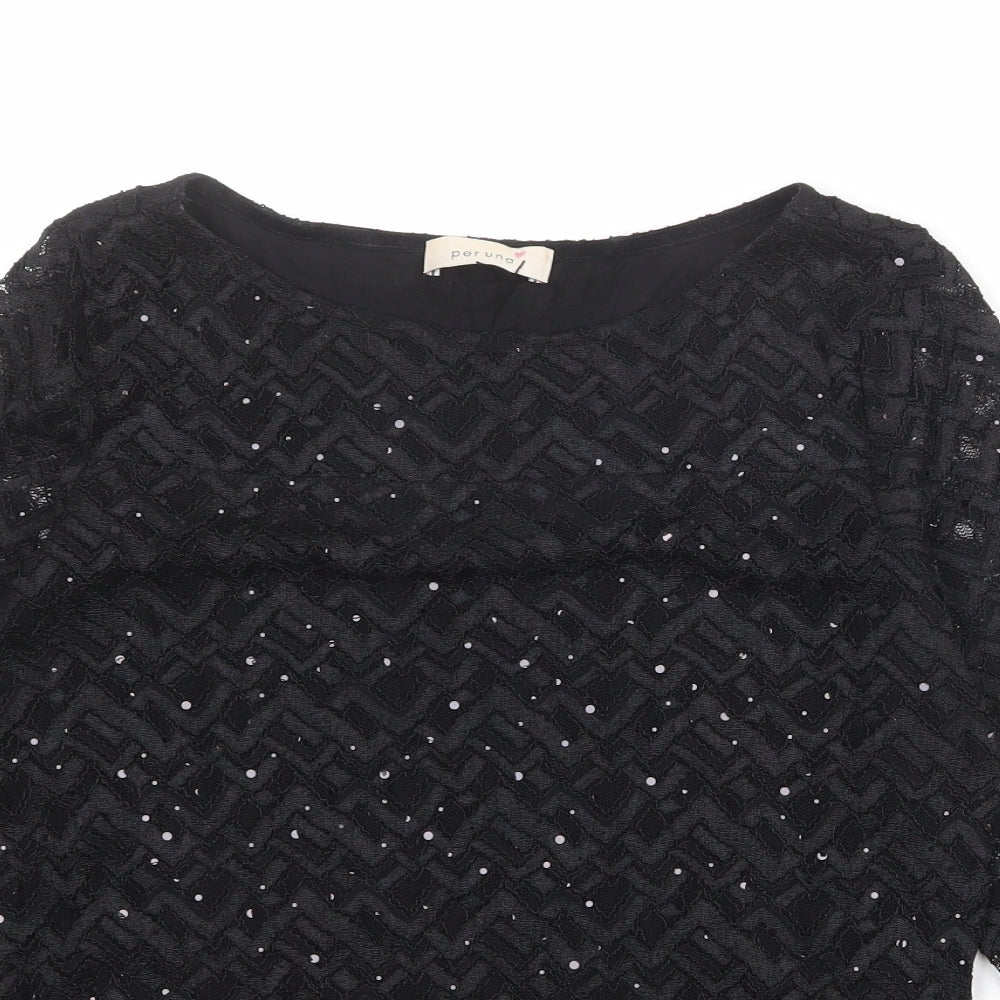 Womens UK Size 12 Per Una Black Basic Blouse