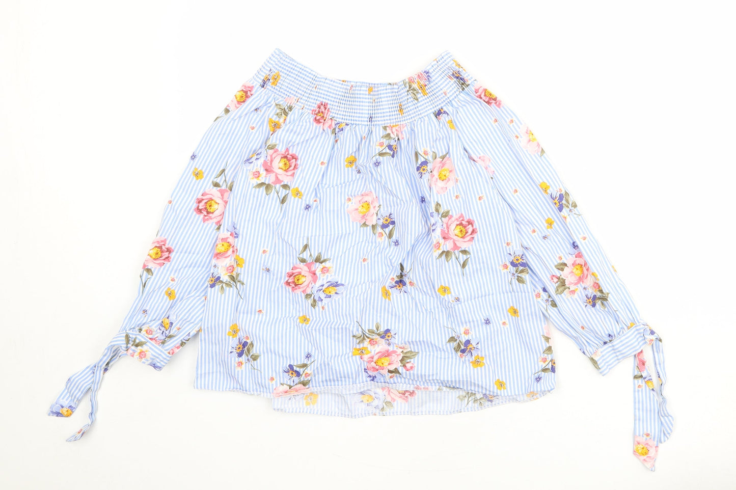 Womens UK Size 10 New Look Blue Basic Blouse