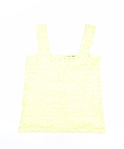 Womens UK Size 12 Dorothy Perkins Yellow Basic Tank