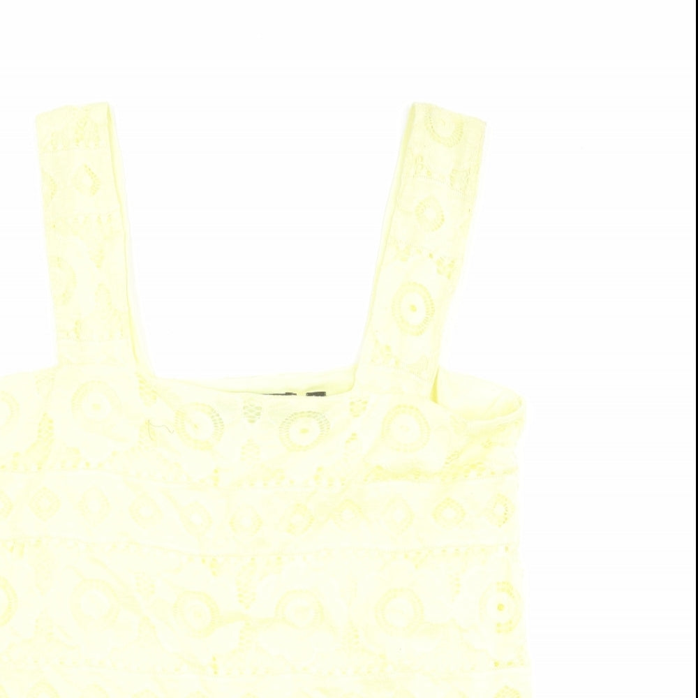 Womens UK Size 12 Dorothy Perkins Yellow Basic Tank
