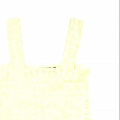 Womens UK Size 12 Dorothy Perkins Yellow Basic Tank