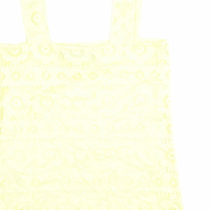 Womens UK Size 12 Dorothy Perkins Yellow Basic Tank