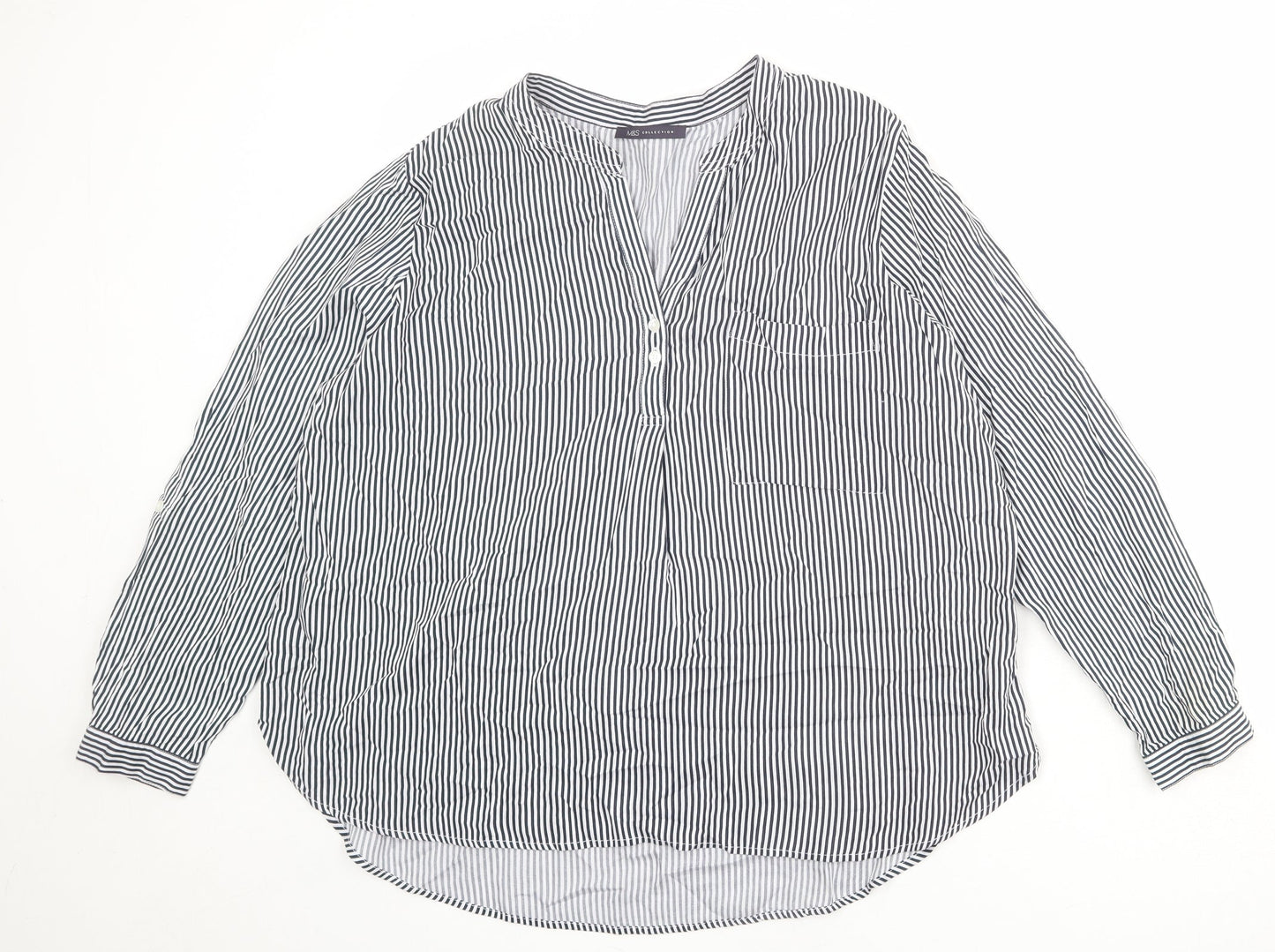 Womens UK Size 2XS Marks and Spencer Blue Basic Blouse