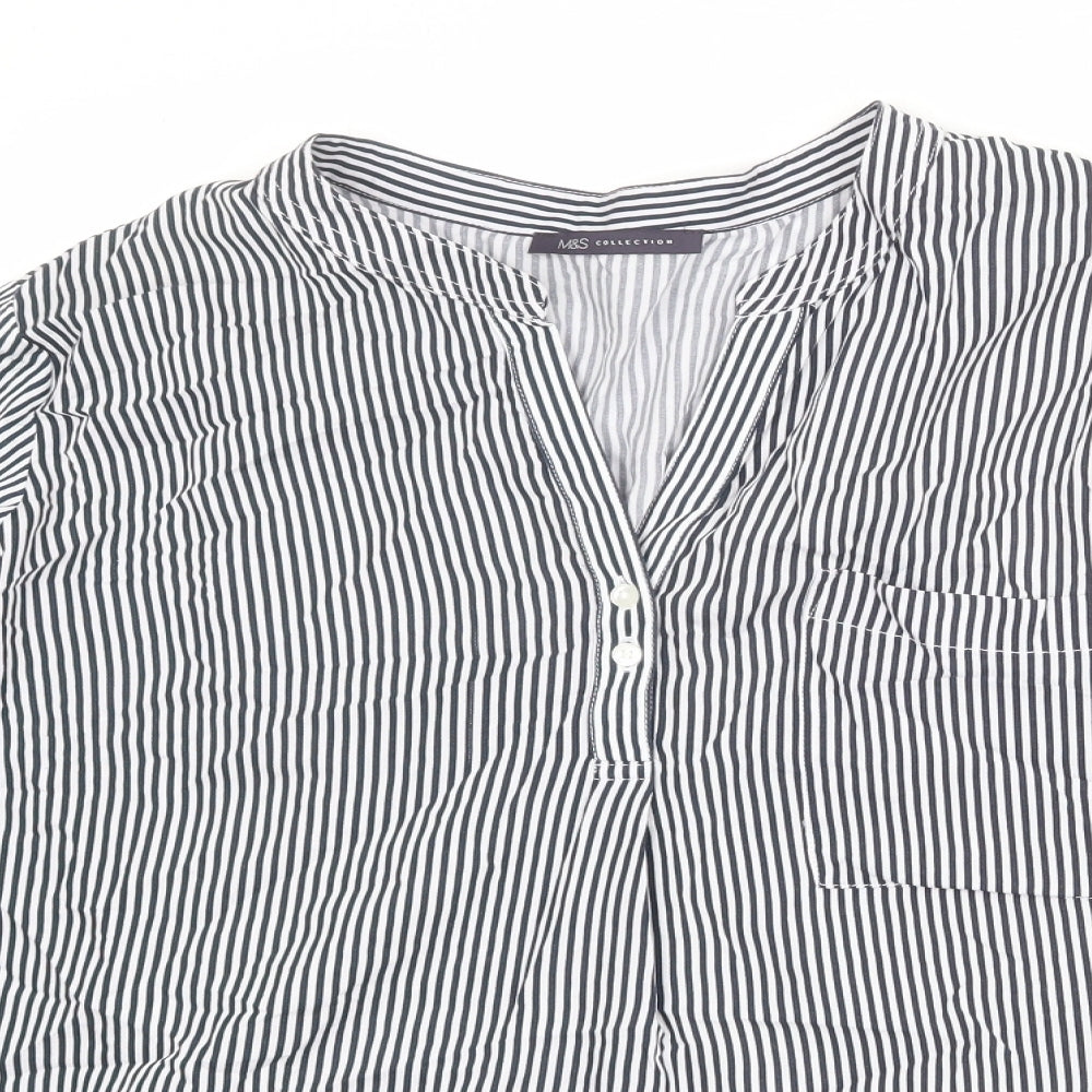 Womens UK Size 2XS Marks and Spencer Blue Basic Blouse