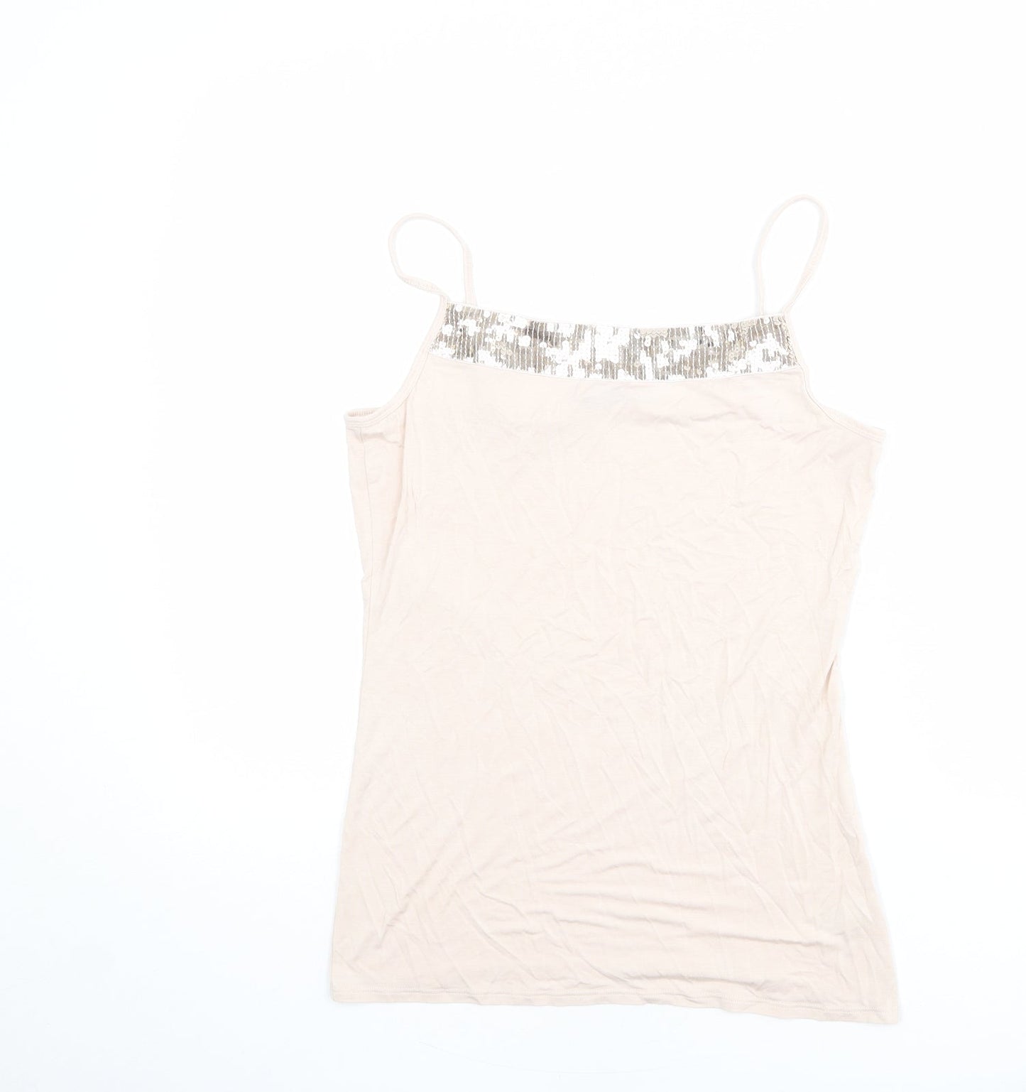 Autograph Womens Pink Viscose Basic Tank Size 14 Square Neck
