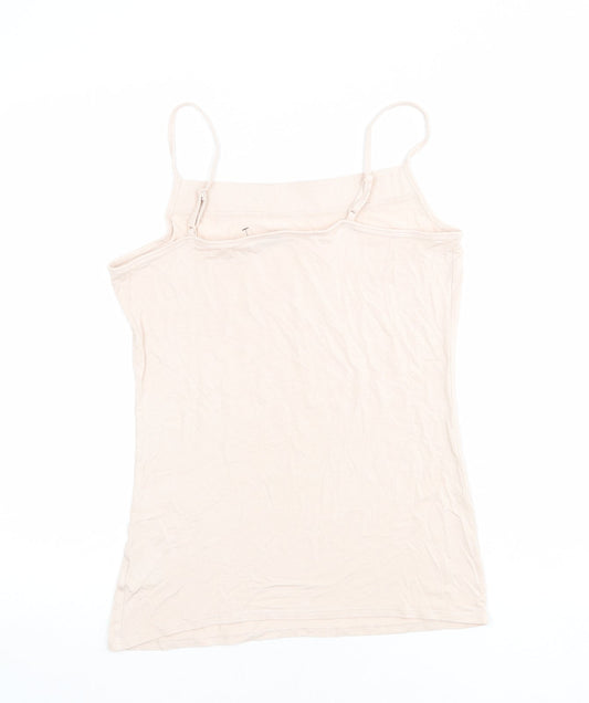 Autograph Womens Pink Viscose Basic Tank Size 14 Square Neck
