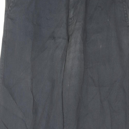 Timberland Mens Blue Striped Cotton Chino Trousers Size 33 in L32 in Regular Zip