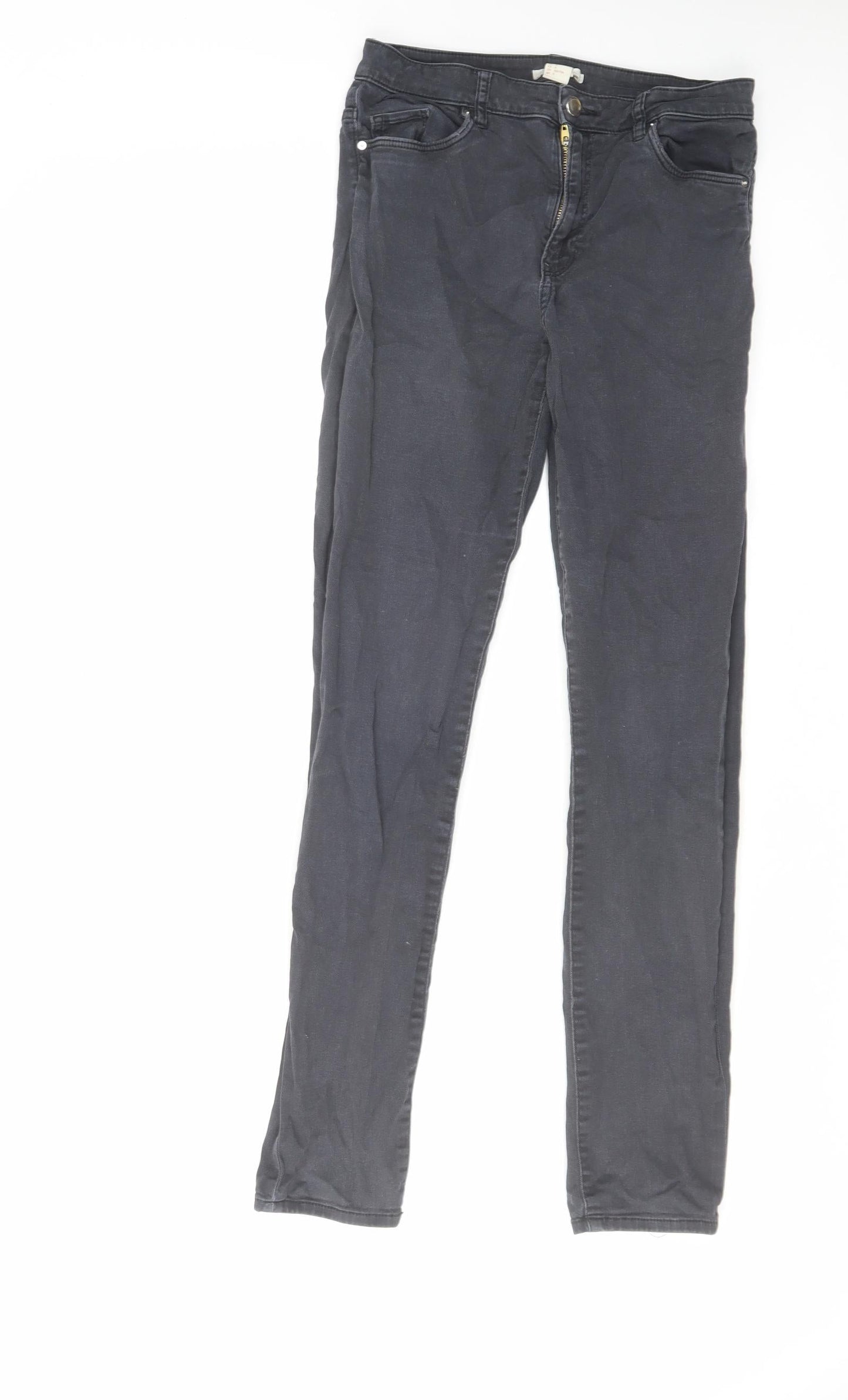 Womens UK Size 10 H&M Regular Fit Skinny Blue Jeans