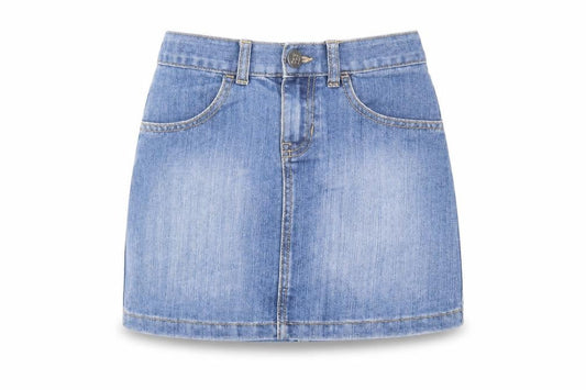 Est. 1989 Girls Blue Cotton Mini Skirt Size 10 Years Regular Zip