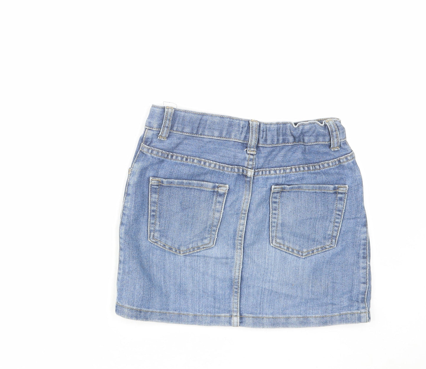 Est. 1989 Girls Blue Cotton Mini Skirt Size 10 Years Regular Zip