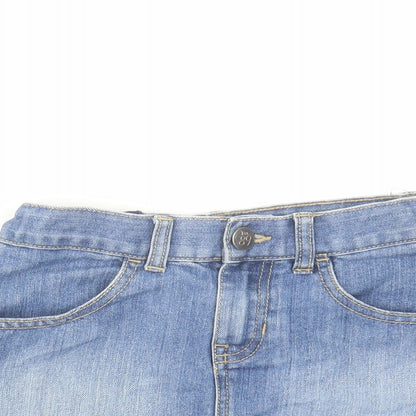 Est. 1989 Girls Blue Cotton Mini Skirt Size 10 Years Regular Zip