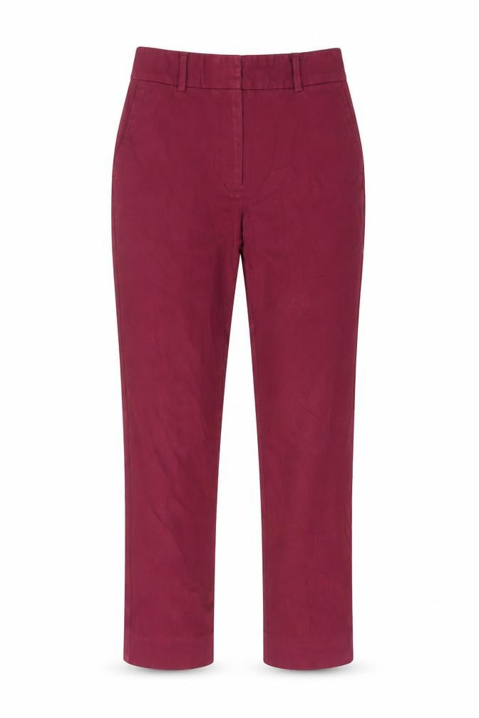 Front view of Autograph women’s purple cotton dress pants trousers, size UK 6, 23-inch leg regular zip