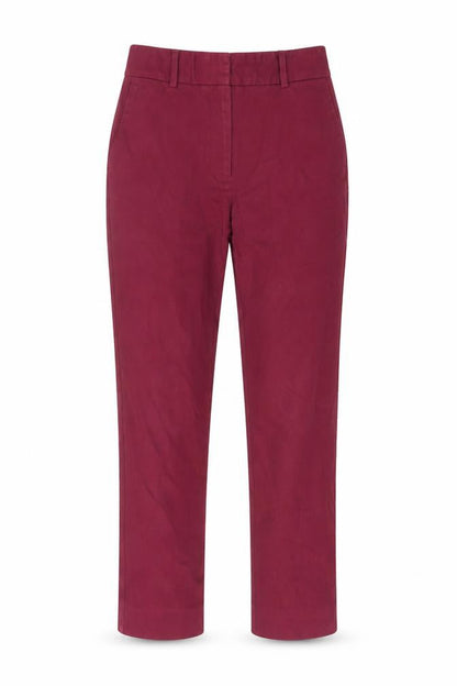 Front view of Autograph women’s purple cotton dress pants trousers, size UK 6, 23-inch leg regular zip