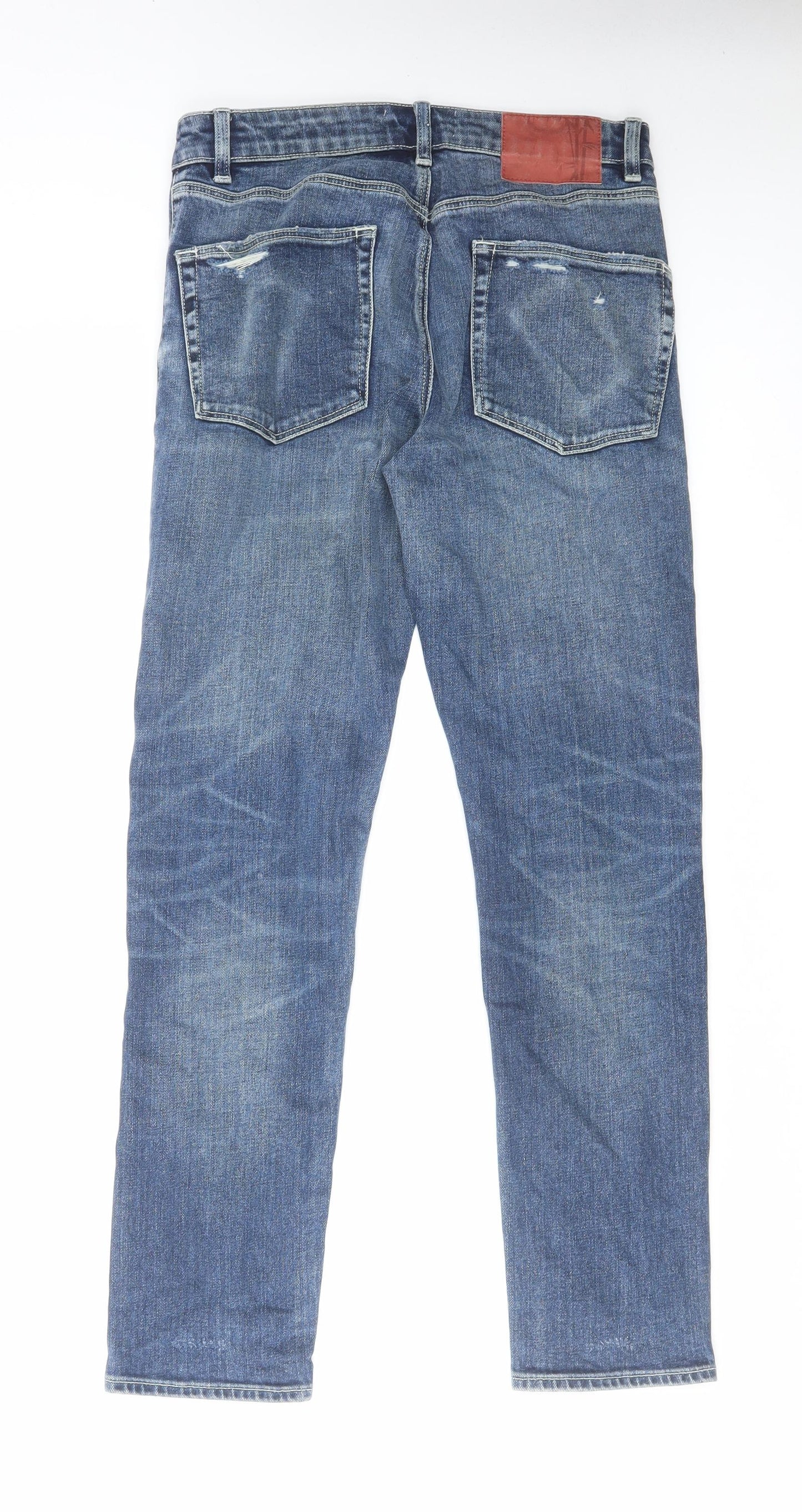 ASOS Womens Blue Cotton Straight Jeans Size 30 in L30 in Regular Zip