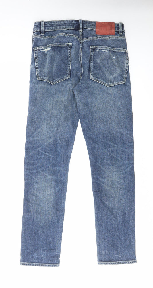 ASOS Womens Blue Cotton Straight Jeans Size 30 in L30 in Regular Zip