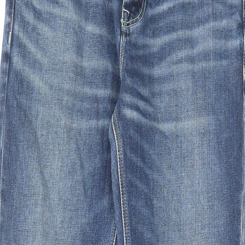 ASOS Womens Blue Cotton Straight Jeans Size 30 in L30 in Regular Zip
