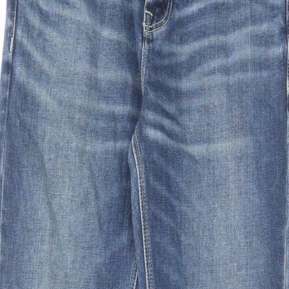 ASOS Womens Blue Cotton Straight Jeans Size 30 in L30 in Regular Zip