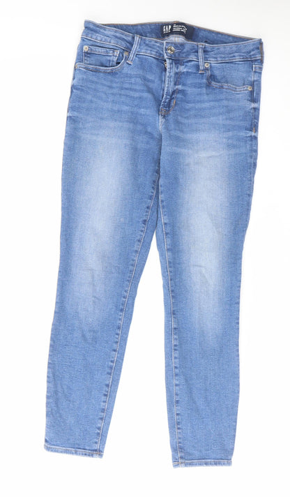 Gap Womens Blue Cotton Skinny Jeans Size 8 L29 in Regular Zip
