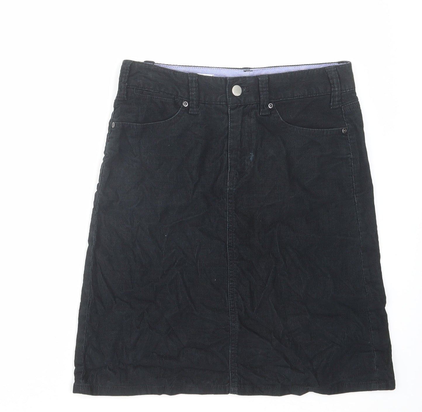 Gap Womens Black Cotton A-Line Skirt Size 6 Zip