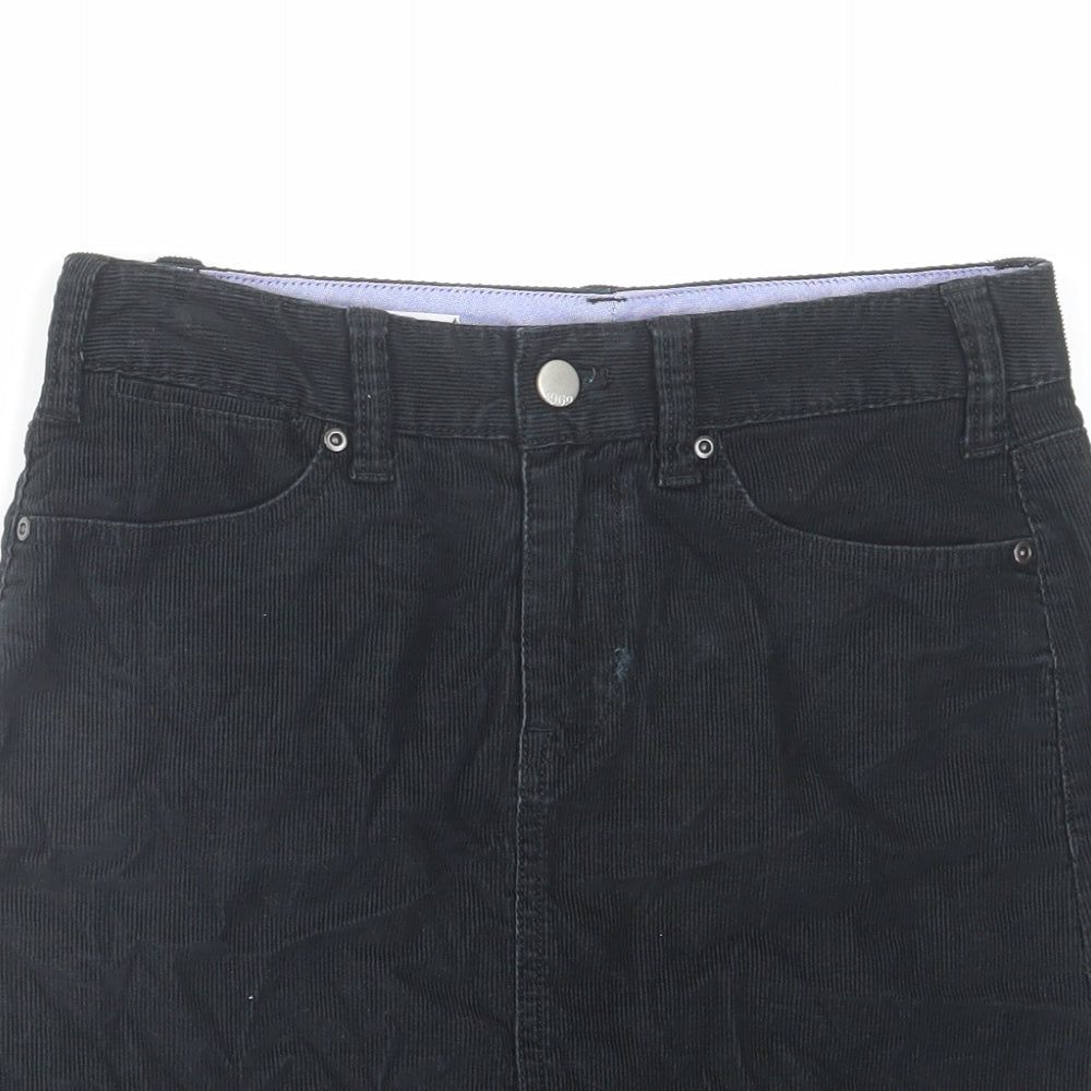 Gap Womens Black Cotton A-Line Skirt Size 6 Zip