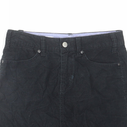 Gap Womens Black Cotton A-Line Skirt Size 6 Zip