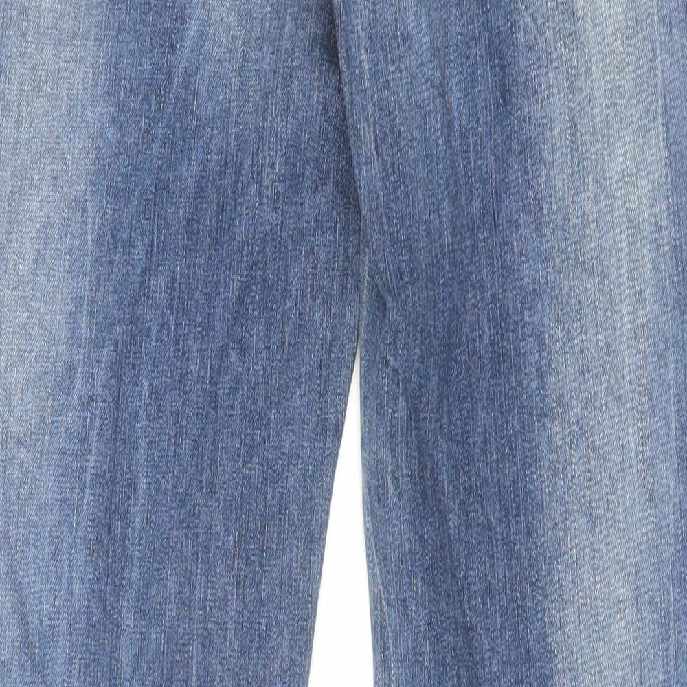 Topshop Womens Blue Cotton Skinny Jeans Size 26 in L32 in Regular Zip - Embellished