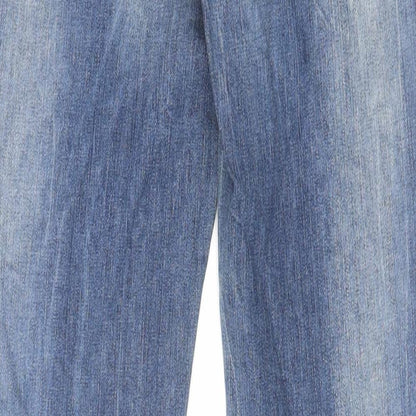 Topshop Womens Blue Cotton Skinny Jeans Size 26 in L32 in Regular Zip - Embellished