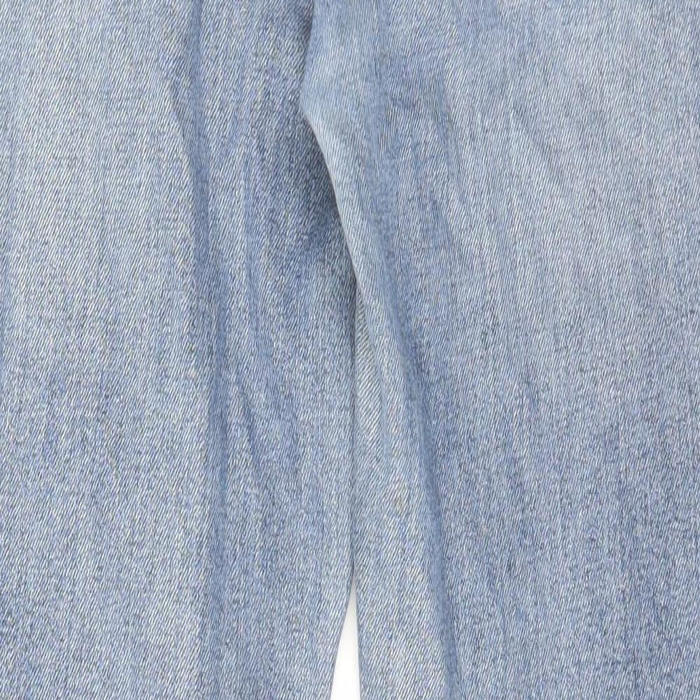 Topshop Womens Blue Cotton Straight Jeans Size 26 in L32 in Regular Zip