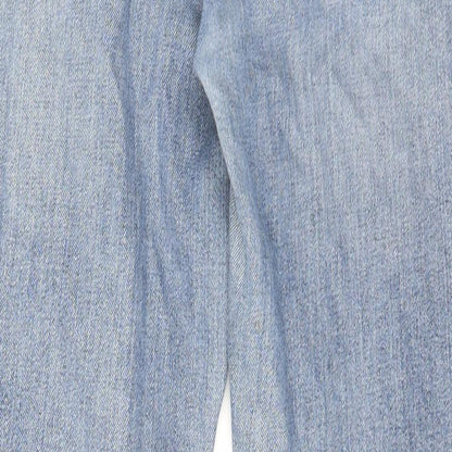 Topshop Womens Blue Cotton Straight Jeans Size 26 in L32 in Regular Zip