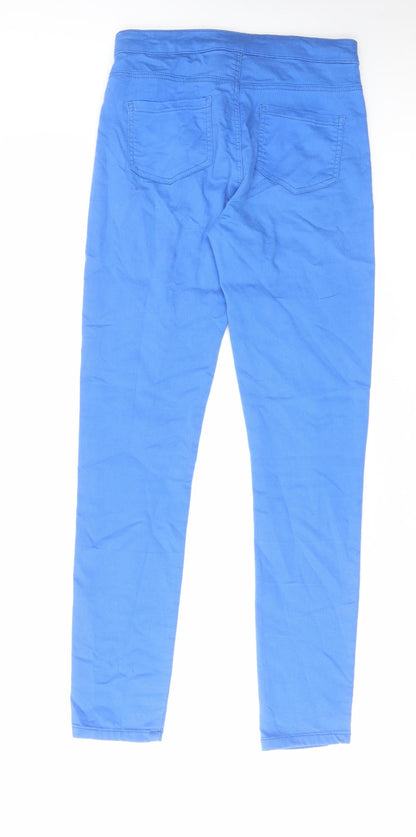 Denim & Co. Womens Blue Cotton Skinny Jeans Size 10 L28 in Regular Zip