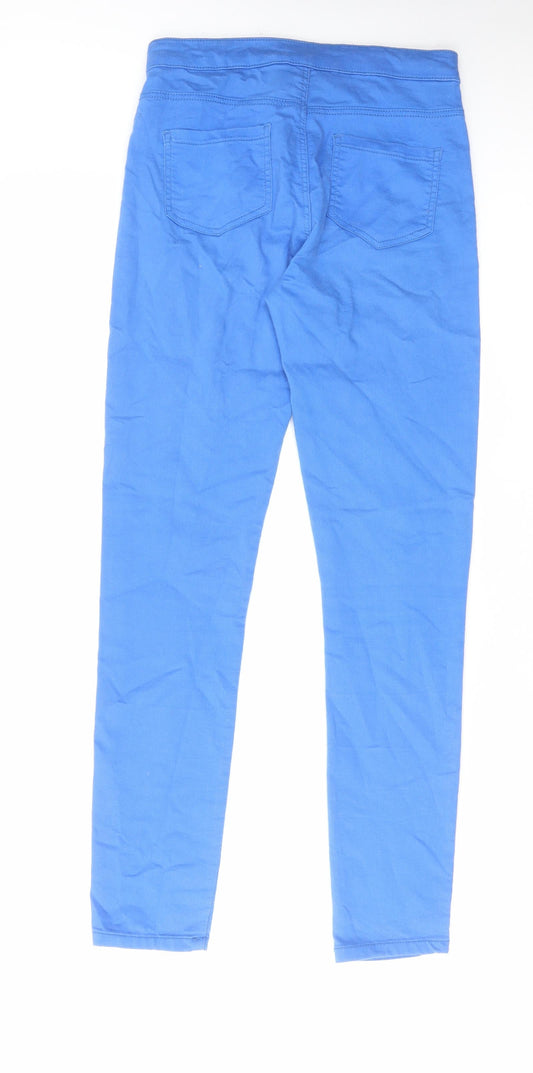 Denim & Co. Womens Blue Cotton Skinny Jeans Size 10 L28 in Regular Zip