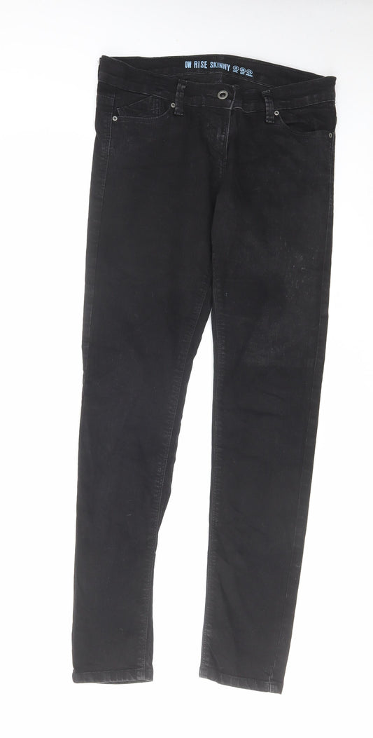Denim & Co. Womens Black Cotton Skinny Jeans Size 10 L30 in Regular Zip