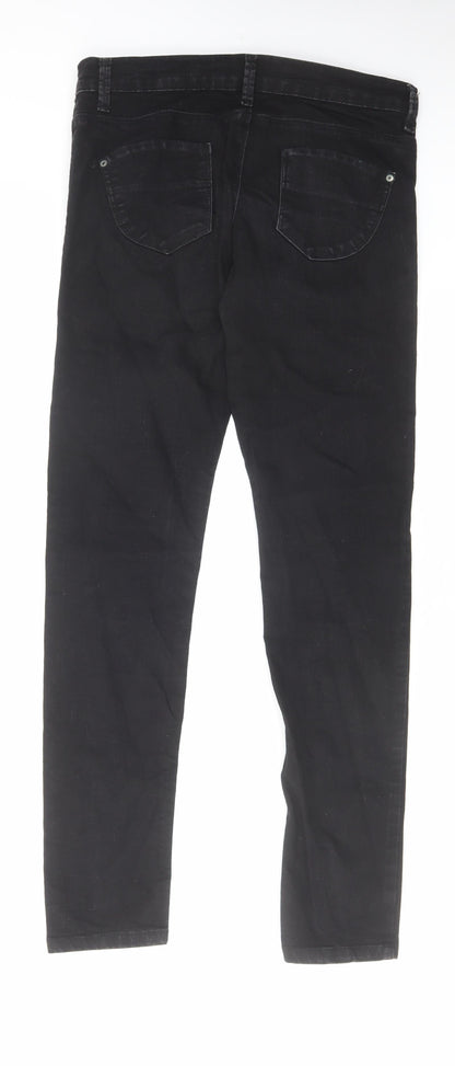 Denim & Co. Womens Black Cotton Skinny Jeans Size 10 L30 in Regular Zip