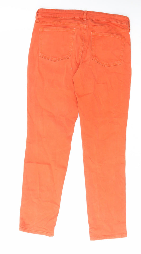 Gap Womens Orange Cotton Tapered Jeans Size 10 L29 in Regular Zip