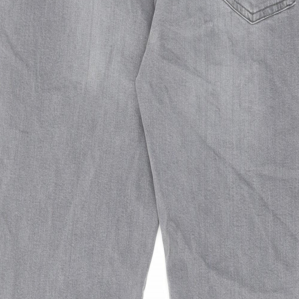 Denim & Co. Mens Grey Cotton Straight Jeans Size 38 in L32 in Slim Zip