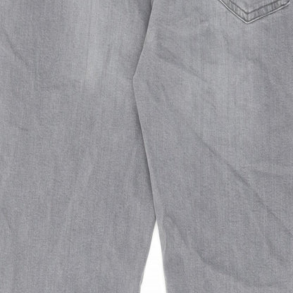 Denim & Co. Mens Grey Cotton Straight Jeans Size 38 in L32 in Slim Zip