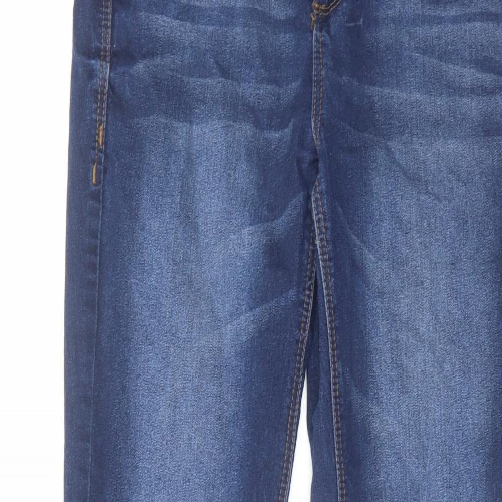 Denim & Co. Womens Blue Cotton Skinny Jeans Size 10 L28 in Regular Zip